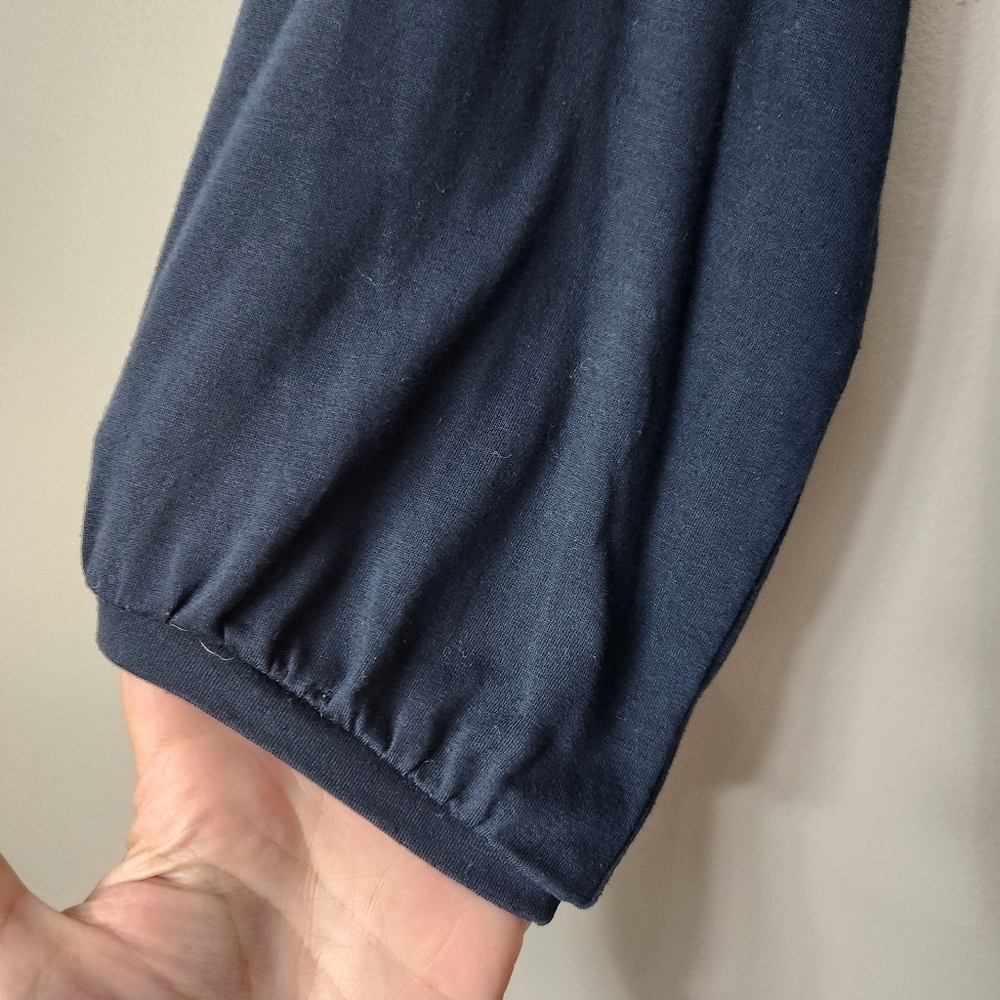 3/$25 Banana Republic navy blue V neck 3/4 sleeve tie front top size Medium - Picture 3 of 8